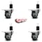 Service Caster 3'' Thermoplastic Rubber Swivel 1-3/4'' Expanding Stem Caster Set Total Lock Brake, 4PK SCC-EXTTL20S314-TPRB-134-4 - alternate 2
